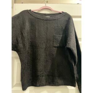 Caslon Fluffy super soft Knit Sweater Black Luxe Crewneck | Nordstrom NWOT  S